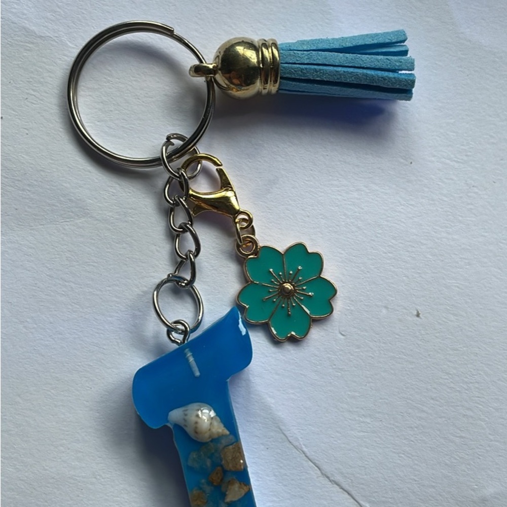 Blue and Gold Keychain with Tassel
